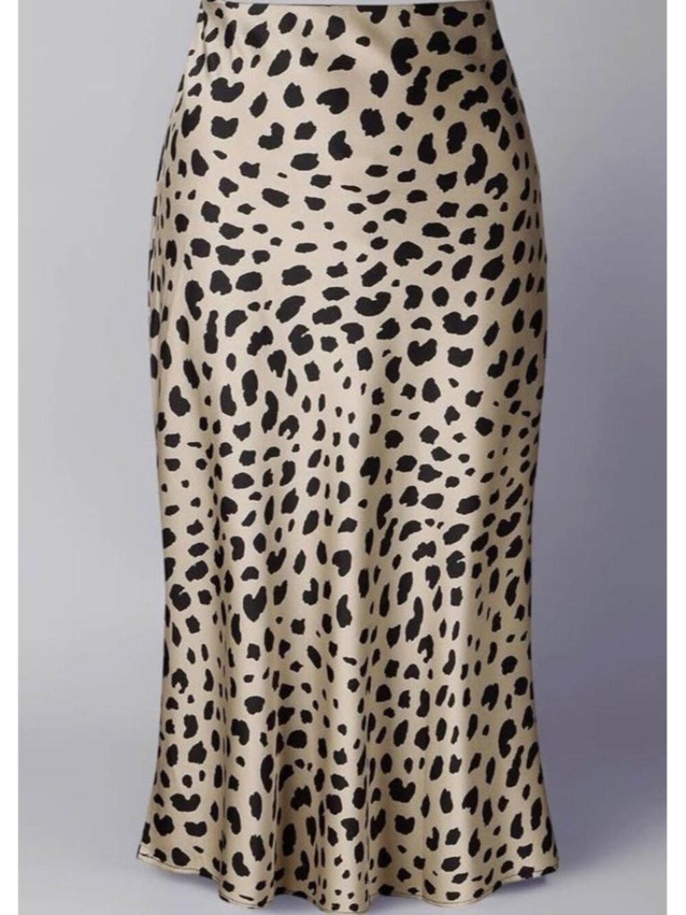 NWT Leopard Print Satin Sz XL Midi Skirt